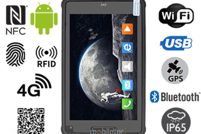 MobiPAD 8TS-5A - Wytrzymały tablet mobilny z NFC, UHF RFID (3-4m), wysokiej precyzji GPS, ekran dotykowy 8 cali, Android 11, LTE, WiFi, Bluetooth, norma IP65, odporny na upadki, pancerny tablet do magazynów i pracy w terenie