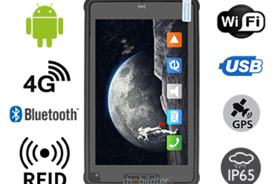 MobiPAD 8TS-5A - Pancerny tablet z Android 11, ekranem Full HD 1920x1200, modułem UHF RFID (3-4m), procesorem ośmiordzeniowym, 4GB RAM, 64GB ROM, LTE, odporny na wodę, pył i wstrząsy, klasa IP65