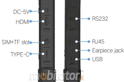 Mobipad 10DS-RTNL v.2 - Water-resistant and drop-proof tablet - Intel N5100, 8GB RAM, 128GB, 10.1-inch 700nit screen, 5G, GPS, IP68 - for technicians and construction workers