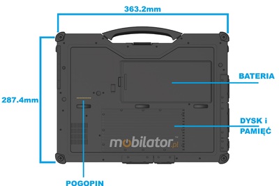 EMDOOR X14A (i7) v.1 - Laptop przemysłowy IP65 do pracy w trudnych warunkach z procesorem i7 oraz z odpornością na temperaturę i wibracje 