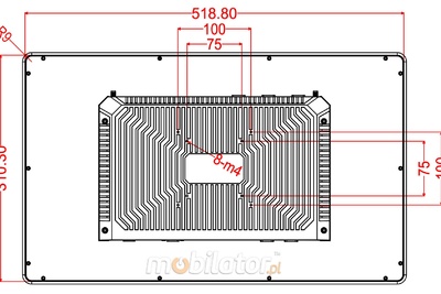 BiBox 215-I510 v.1 - Rugged 21.5-inch Full HD panel computer - i5-10210U, 8GB RAM, 256GB SSD, IP65 front panel, 2x RJ45, HDMI, RS232 - For use in emergency services dispatch centers