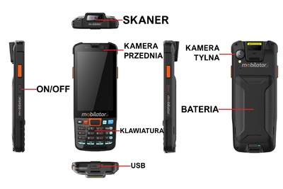 Przemysłowy terminal magazynowy ze skanerem 2D