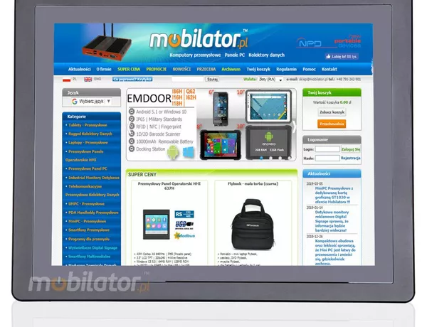 New industrial PanelPC of the manufacturer CCETouch in the Mobilator offer with the full IP65 standard and Intel i5 processor