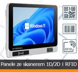 Przemysłowe odporne Komputery panelowe ze skanerem kodów 1D/2D i RFID LF (125 kHz) + RFID HF (13.56 MHz)