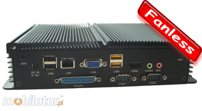 Przemysłowy Fanless MiniPC IBOX-N2800B High (WiFi - Bluetooth) 