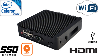3 sztuki Przemysłowy Fanless MiniPC mBOX Nuc Q100N-02 v.1