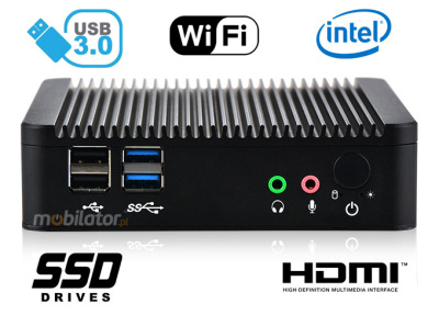 Odporny Komputer przemysłowy bezwentylatorowy z 2-oma kartami sieciowymi LAN - MiniPC yBOX - X29 (2 LAN) - J1900 v.2