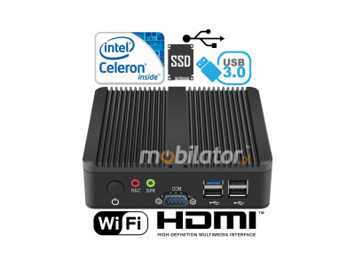 Przemysłowy minikomputer pasywny MiniPC yBOX-X30A(2LAN+2COM)-N2815 v.4