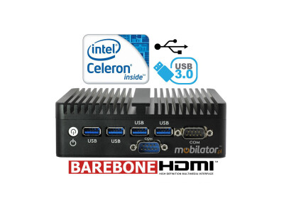 Bezwentylatorowy Mały Komputer Przemysłowy MiniPC yBOX-X30(2LAN+2HDMI)-2955U Barebone