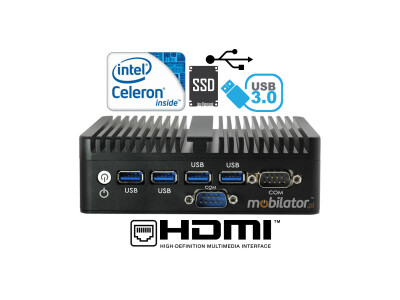 Bezwentylatorowy Mały Komputer Przemysłowy MiniPC yBOX-X30(2LAN+2HDMI)-2955U v.1