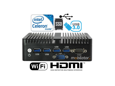 Bezwentylatorowy Mały Komputer Przemysłowy MiniPC yBOX-X30(2LAN+2HDMI)-2955U v.4