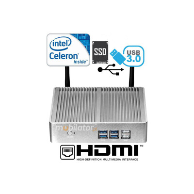 Wzmocniony mini komputer pasywny przemysłowy MiniPC yBOX X32 3215U v.1