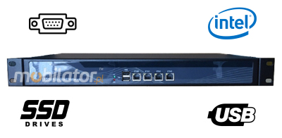 MiniPC yBOX 1U - J1900 v.1 Wzmocniony komputer przemysłowy z chłodzeniem pasywnym i 4x LAN - do szafy rakowej