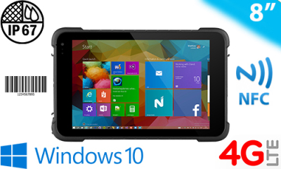 Emdoor I86HH v.5 - odporny na upadki wodoszczelny tablet przemysłowy z czytnikiem kodów kreskowych 1D oraz technologią NFC