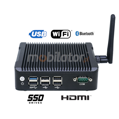 Computer Industry Fanless MiniPC IBOX N3P v.3 - Intel Pentium processor, 4GB RAM, 128GB SSD, 4x USB 2.0, 2x USB 3.0 and 2x RJ-45 LAN, 1x VGA
