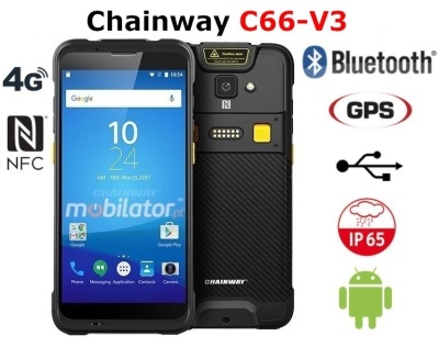 Przemysłowy dla pracowników terenowych kolektor danych odporny na niskie i wysokie temperatury  Chainway C66-V3