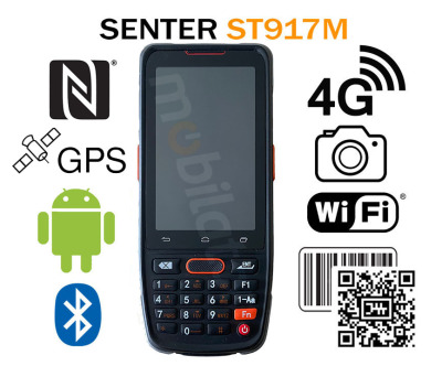 SENTER ST917M Wodoodporny kolektor danych do magazynu z czytnikiem kodów 2D, 4GB ROM, 64GB RAM i NFC
