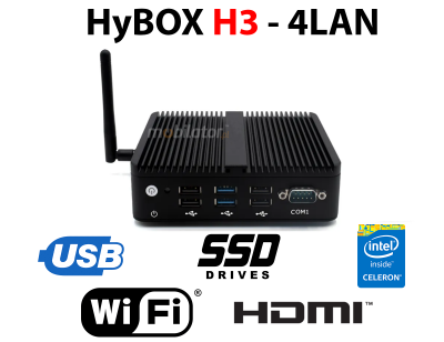 HyBOX H3-4L -  Niesamowicie wydajny komputer przemysłowy typu miniPC w odpornej metalowej obudowie