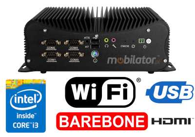 HyBOX 1012B-D4 dobrej jakości mały wzmocniony przemysłowy komputer odpornego na niskie temperatury z szybkim procesorem Intel Core i3