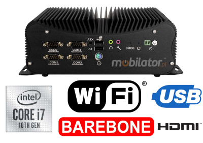 HyBOX 1012B-D4 Odporny komputer przemysłowy Wielofunkcyjny małych rozmiarów Wydajny bezwentylatorowy z  procesorem Intel Core i7