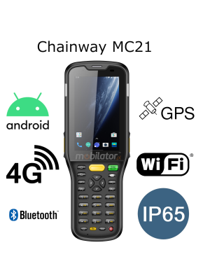 kolektor danych , z normą odporno ści IP65, pamięcią 3GB ROM odporny na niskie i wysokie temperatury  Chainway MC21