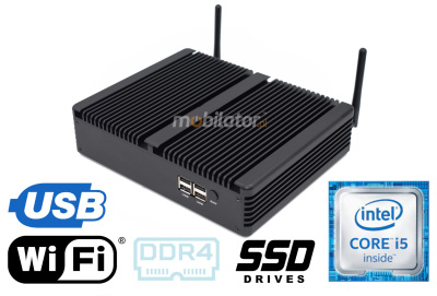 HyBOX TH5 Odporny komputer przemysłowy Wielofunkcyjny małych rozmiarów Wydajny bezwentylatorowy z  procesorem Intel Core i5