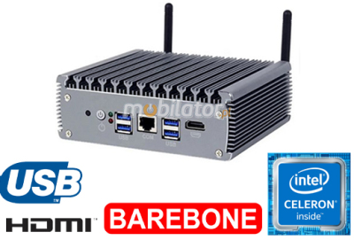 MiniPC yBOX-X56 Barebone - Kompaktowy budżetowy komputer przemysłowy bezwentylatorowy energooszczędny specjalistyczny odporny