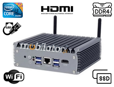  Uniwersalny komputer przemysłowy Bezwentylatorowyze wzmocnioną obudową, wejściami USB, 6*LAN, HDMI i procesorem Intel i3 odporny na niskie temperatury yBOX-X56 