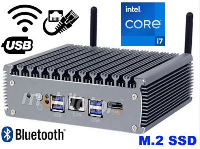 MiniPC yBOX-X56 I7 1165G7 32GB RAM 1000GB SSD M.2 v5 - Kompaktowy budżetowy komputer przemysłowy bezwentylatorowy wydajny szybki procesor dwie anteny WIFI 4G 3G USB 3.1 niewielki komputer przemysłowy fanless