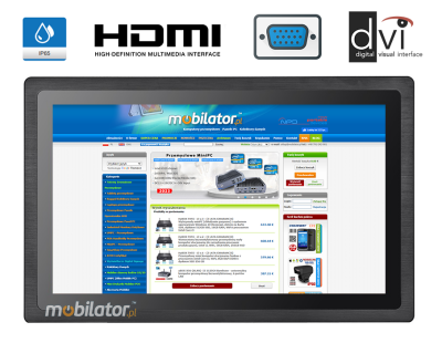 MoTouch 185 v.1-Monitor przemysłowy z pojemnościowym ekranem dotykowym i normą na panel przedni IP65