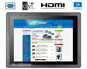 MoTouch 12 v.2 - wytrzymały dotykowy Monitor przemysłowy z dotykowym wyświetlaczem 12 cali - norma IP65 na panel przedni