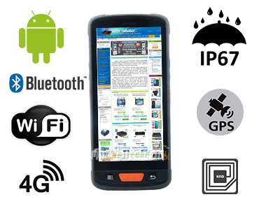 MobiPAD V9s – odporny na niskie i wysokie temperatury terminal danych z normą IP67, Wifi i Bluetooth, 3GB RAM i 64GB ROM, system Android, 8-rdzeniowy procesor, czytnik UHF RFID