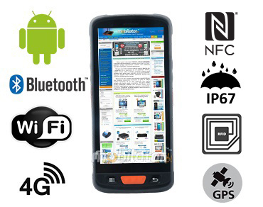 MobiPAD V9s – wytrzymały kolektor danych z NFC i UHF RFID, dla hurtowni i magazynu z normą IP67, Wifi i Bluetooth, system Android, przednią i tylną kamerą 13MPx/8MPx