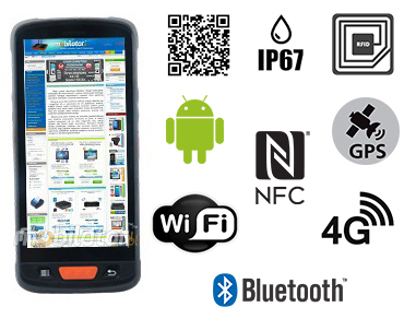 MobiPAD V9s – wytrzymały kolektor danych, ze skanerem kodów 2D, 8Mpx/13Mpx, z UHF RFID, , NFC, dla hurtowni i magazynu z normą IP67, Wifi i Bluetooth, system Android, przednią i tylną kamerą 13MPx/8MPx