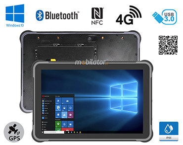 MobiPAD JST11 - Nowoczesny tablet przemysłowy IP65, 8GB RAM, 256GB ROM, Windows 10, Intel N5100, GPS, NFC, RJ45, USB 3.0, WiFi, Bluetooth, skaner 2D Honeywell N4680, odporny na ekstremalne temperatury, 4G LTE, wielofunkcyjny