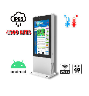 Digital signage Odporny totem zewnętrzny do użytku zewnętrznego Wandaloodporny totem zewnętrzny NoMobi Trex Hi55