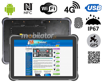 MobiPAD A311-A7 - Wydajny tablet 12GB RAM, 256GB ROM, NFC, Bluetooth 5.0, WiFi, procesor MT6789 - 8 x 2.2 GHz, 4G LTE, Android 13.0, GPS, 10.1 cala, 1920x1200, IP67, 450 nits, z czytnikiem linii papilarnych i skanerem 2D Honeywell N4680