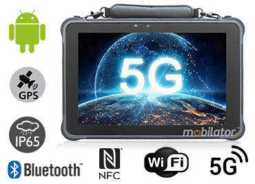 MobiPAD A311-T - wodoodporny tablet dla logistyki, Android 10, 10.1-calowy ekran dotykowy Full HD, 450 nits, 8GB RAM, 256GB ROM, LTE 5G, RJ45, IP65, wytrzymała konstrukcja, moduł NFC, pyłoodporny, zintegrowane WiFi, Bluetooth 5.0, USB 3.0, odporny na