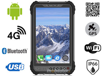 MobiPAD 9TS-6A - Nowoczesny tablet do pracy w terenie, Android 11, wyświetlacz 8 cali 1280x800, 1000 nits, skaner 2D Newland N1, 4GB RAM, 64GB ROM, LTE 4G, procesor 8x2.0GHz, WiFi, Bluetooth, NFC, kamery 5mpx/21mpx, GPS, bateria 10000mAh