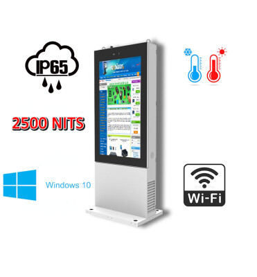 totem informacyjny dla kin panel reklamowy pracujący w niskich i wysokich temperaturach Infokiosk z normą odporności IP65  NoMobi Trex Hi65W