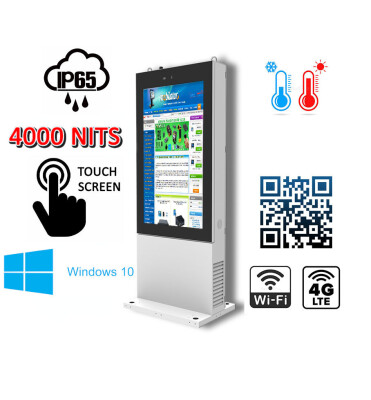 Digital signage Odporny totem zewnętrzny do użytku zewnętrznego Wandaloodporny totem zewnętrzny NoMobi Trex Hi75W