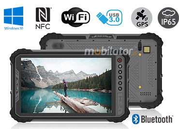 MobiPAD 9TS-M - wodoodporny tablet do pracy w terenie, wyposażony w NFC, ekran dotykowy 8 cali, procesor Intel i5-8200Y, 8GB RAM, 256GB ROM, LTE 4G, norma IP65, pancerny tablet przemysłowy do trudnych warunków