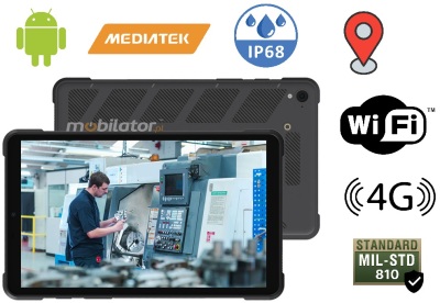 Mobipad 688DS-RTML v.2 - Wytrzymały tablet przemysłowy IP68 z DualSIM, ekran 8cali, Android 11, NFC, 6GB RAM - dla magazynów i logistyki
