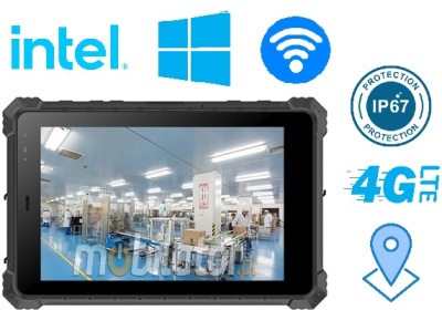 Mobipad 08DS-RTYF (i5) v.6 - Wzmocniony tablet z czytnikiem lini papilarnych - 8 cali, i5, LTE,NFC, 2D-skaner, IP67, Windows 11 - do zastosowań mobilnych w budownictwie i geodezji
