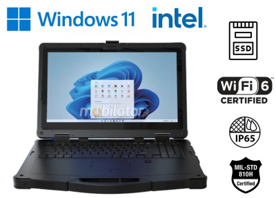 Emdoor X15A v.20 - Rugged laptop with powerful i7 processor, 32GB RAM, GPS, NFC, 1000 nit display, and IP65 housing - for operational and field services