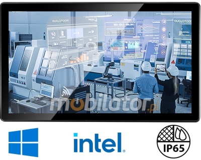 BiBox 215-I58 v.1 - Solidny panel PC 21.5 cala, ekran 1920x1080, Intel Core i5-8250U, RAM 8GB, SSD 128GB, RS232 podwójny, LAN x2, IP65 na przedni panel - do systemów Smart Factory i IoT