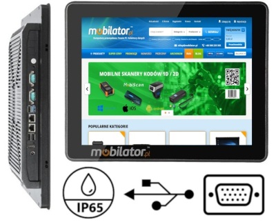 BiBox 121-I58 v.5 - Industrial Panel Computer 12.1 inch IP65 for the front panel, i5-8250U, 8/256GB, 2x LAN and RS232, Windows 11 Pro - Ideal for the construction and engineering sector