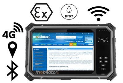 MobiPad Tex08 v.1 - ATEX-Resistant Tablet 8-inch - Android, 1000 nits, 8/128GB, LTE/GPS, 18900mAh - High-Capacity Battery