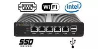 Computer Industry Fanless MiniPC  MiniPC yBOX - X34 (4 LAN) - J1900 v.2
