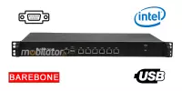 MiniPC yBOX 1U - 1037U Barebone Komputer przemysłowy fanless 6x LAN do szafy rakowej